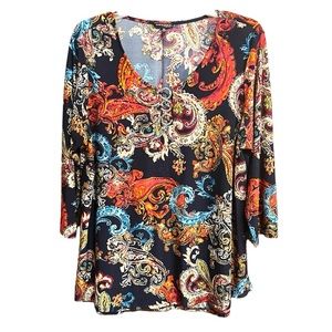 Ava & Grace Woman Paisley Print Blouse 2X